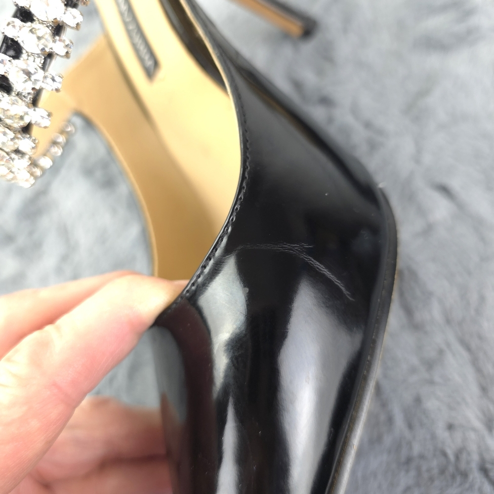 Mira Azzurra Rhinestone Strappy Heeled Mules, Pointy Toe - Picture 12 of 14